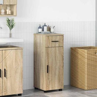 vidaXL Bathroom Cabinet with Drawer Sonoma Oak 30 x 35 x 80 cm vidaXL