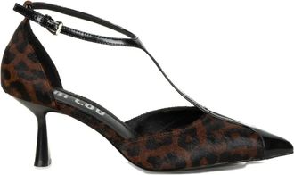 Bibi Lou 75mm t-strap leopard boots - Bruin