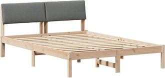 vidaXL Estructura De Cama Negro Y Gris Oscuro 150 X 200 Cm Vidaxl