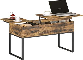 OEM Mesa De Centro Elevable Con Encimera Deslizante Cierre Suave Espacio Oculto De Almacenaje 100x45x67 Cm Marr&oacute;n R&uacute;stico