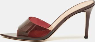 Gianvito Rossi Brown Pvc Elle Slide Sandals