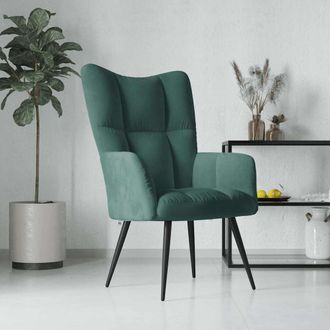 vidaXL Sill&oacute;n De Relax De Terciopelo Verde Oscuro Vidaxl