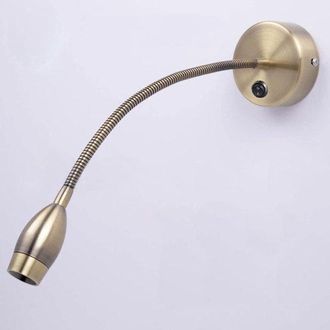 No Brand L&aacute;mpara De Lectura De 3 W, Aplique De Pared, Luz Nocturna, Luz Blanca C&aacute;lida De 3000 K, Aplique De Pared De Cuello De Cisne De Cobre, L&aacute;mpara De Mesit