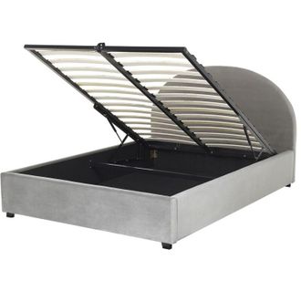 Beliani Letto matrimoniale contenitore minimalista 160 x 200 grigio chiaro Vaucluse