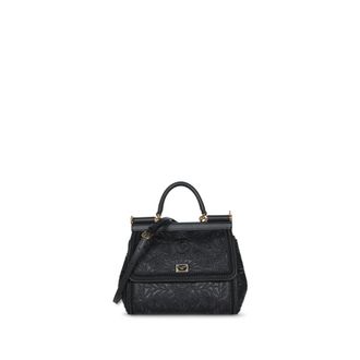 Dolce & Gabbana Dolce & Gabbana Black Leather Medium Sicily Handbag