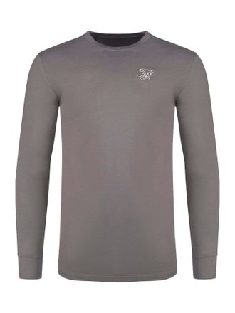Siksilk Langarmshirt SIKSILK Siksilk Langarmshirt Long Sleeve T-Shirt, Herren, Gr. XL, grau, Obermaterial: 95% Baumwolle CO. 5% Elasthan EL., Shirts Langarmsh