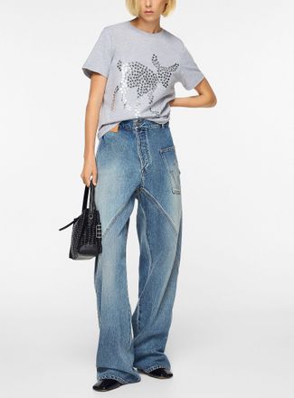J.W.Anderson Womens Starry fawn heather grey T-shirt