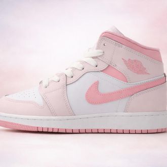 Nike Jordan 1 Mid Pearl Pink White (GS)