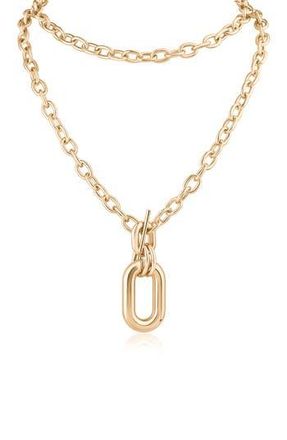 Jardin Oval Interlocking Link Pendant Necklace in Gold at Nordstrom Rack