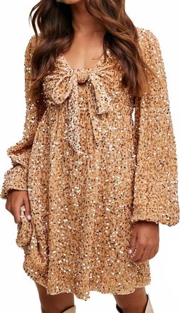 Mustard Seed Ciana Mini Dress In Gold