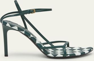 Bottega Veneta Leather Bicolor Ankle-Strap Sandals