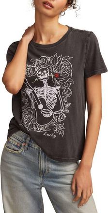 Lucky Brand Guitar Skull Graphic T-Shirt in Caviar at Nordstrom, Size Medium