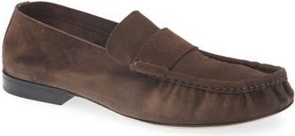 The Row Soft Moc Toe Loafer in Lacquer Brown at Nordstrom, Size 7.5Us