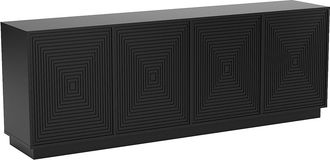 Vente-Unique Aparador con 4 puertas de MDF - Negro - MEZULIA