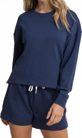 Southern Tide Sabrina Side Stripe Sweatshirt In Dress Blue