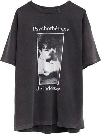 Enfants Riches Deprimes T-shirt Psychothérapie De LAdolescent con stampa grafica - Nero
