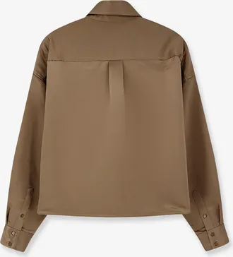 Frankie Shop Womens Boxy Shirt Arlen Satin Beige Polyester