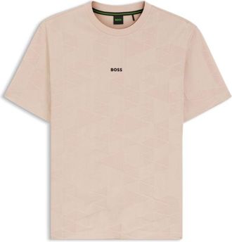 BOSS Cotton T-shirt with 3D-jacquard pattern