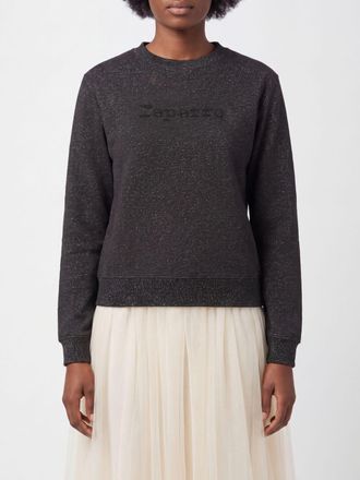 Repetto Felpa girocollo in misto cotone e lurex con logo ricamato