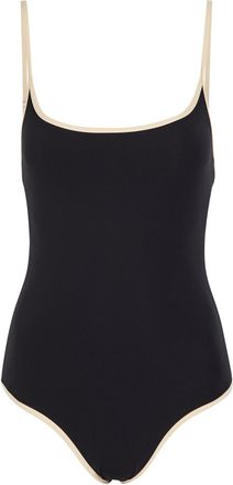 Toteme Contrasting-trim Swimsuit - Black - S (UK8-10 / S)
