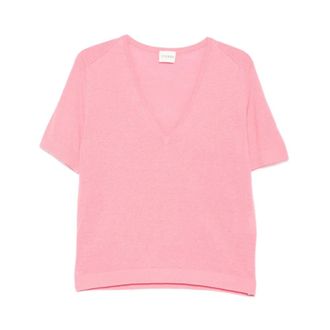 Closed Closed, V-neck Knitwear, female, Pink, Size: S V-neck Top
