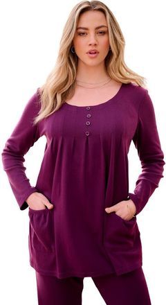 Roaman's Plus Size Two Pocket Long Sleeve Soft Knit Swing Tunic in Rich Burgundy at Nordstrom, Size Medium