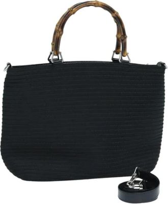 Gucci Tweedehands Canvas handtassen - Dames - Vintage Shopper - Zwart - ONE Size - Vintage