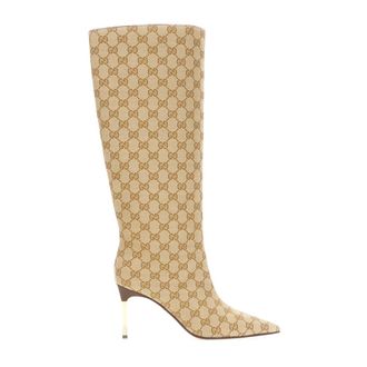 Gucci Heeled Boots, female, Beige, Size: 7 US Stiletto Boot