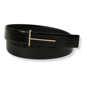 Tom Ford Belts, female, Black, Size: 75 CM Slim T Belt