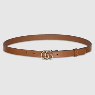 Gucci GG Marmont Thin Belt, Brown, Leather