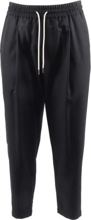 Dr&ocirc;le de Monsieur Le Pantalon Cropped - Heren - Sweatpants - Zwart - L - Wol - Broeken