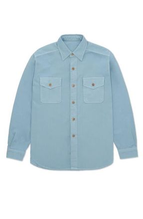 Fortela CPO Twill Cotton Overshirt in Sky at Nordstrom, Size Xx-Large