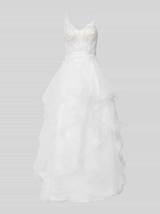 Luxuar Luxuar Brautkleid mit Details mit volumin&ouml;sen Rockvolants in Offwhite, Gr&ouml;&szlig;e 38