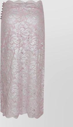 Paco Rabanne lace floral skirt scallop hem