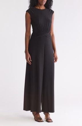 Vince Camuto Shirred Ruched Wide Leg Jumpsuit in Black at Nordstrom Rack, Size X-Small