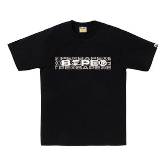 A Bathing Ape Lux Sport Pattern Box Logo Tee Black 1K80-110-050-BLACK