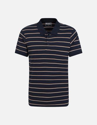 Mountain Warehouse Mens Mountain Warehouse Mens Wren Stripe Cotton Polo Shirt - Navy - Size: 38
