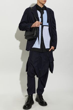 Comme Des Gar&ccedil;ons Comme Des Gar&ccedil;ons Shirt Striped Jacket, Mens, Navy Blue