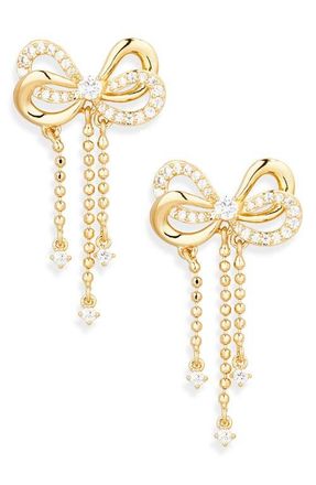 Nadri Chain Drop Bow Earrings in Gold at Nordstrom