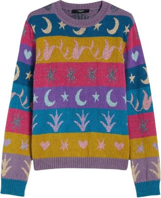 Max Mara Alpaca en wol ronde hals trui - Dames - Ronde hals truien - Veelkleurig - S - Wol - Truien & Vesten