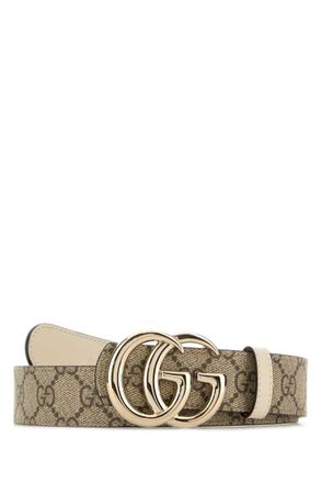 Gucci Beige Printed Canvas Reversible Belt