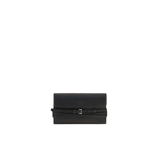 Moschino Clutch in pelle con fibbia e logo - - Bags - Donna - Nero - ONE SIZE