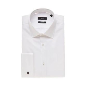 HUGO BOSS Slim Fit Hemd met Franse Manchetten - Heren - Zakelijke Overhemden - Wit - 4XL - Katoen - Overhemden
