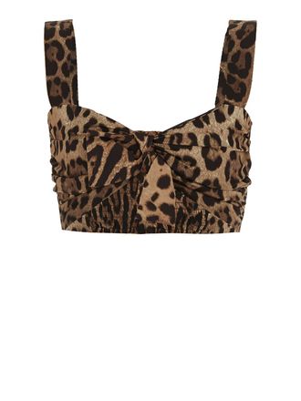 Dolce & Gabbana Leo print poplin crop top