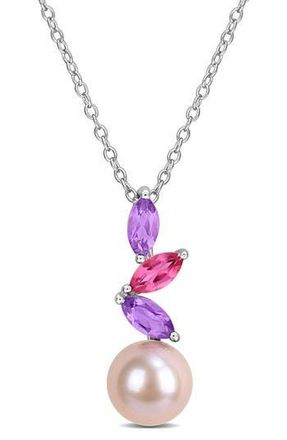 Delmar Pink Freshwater Pearl Pendant Necklace in Purple Multi at Nordstrom Rack