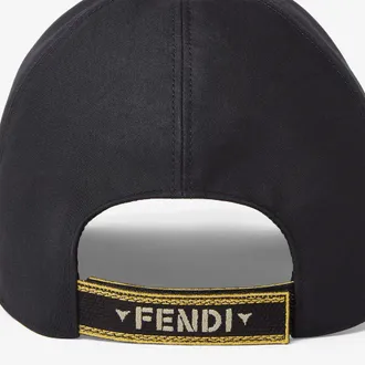 Fendi FXQ156B1X6 Canvas Baseball Cap - Black