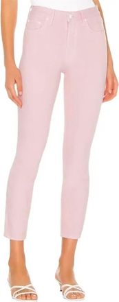 GRLFRND High-Rise Skinny Cropped Jeans In Pink Lemonade