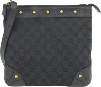 Gucci Pre-owned Cross Body Bags, female, Black, Size: ONE SIZE Pre-owned GG Canvas Shoulder Bag
