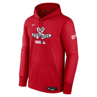 Nike Mens Chicago White Sox Authentic Collection City Connect Nike Therma MLB Pullover Hoodie in Red | NAC3163NRX-HR3