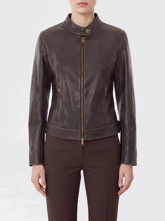 Liu Jo Faux Leather Biker Jacket with High Collar and Slim Fit